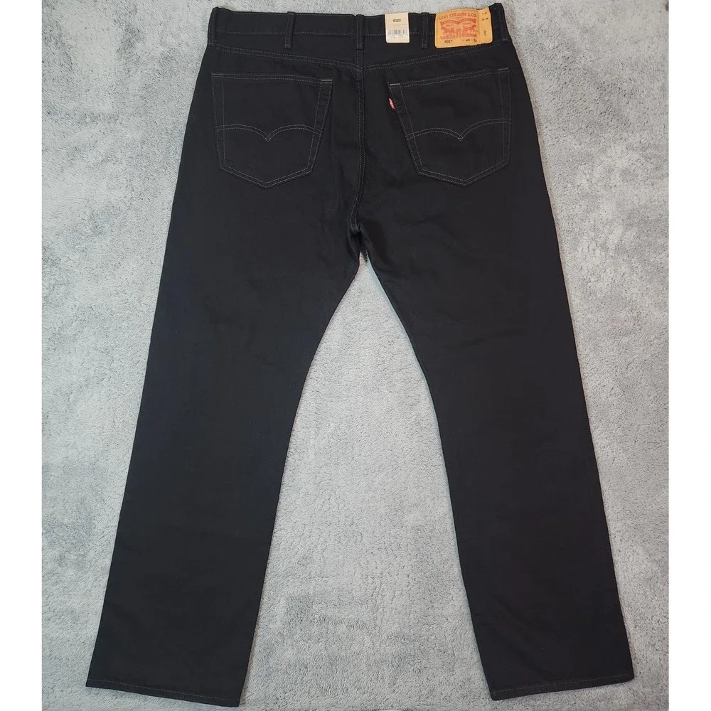 Levis 501 Button Fly Jeans Mens 40x32 Black Original Fit Denim Casual Cotton NWT